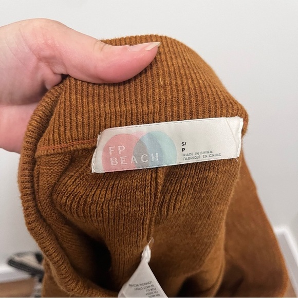 FREE PEOPLE Beach Knit Cotton Linen Blend Pull On Shorts Size Small - Picture 3 of 10